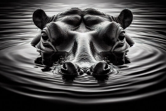 hippopotamus in the water