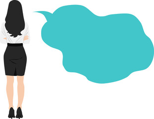 コメントするビジネスウーマンのイラスト