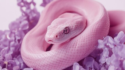Fototapeta premium snake in a pink