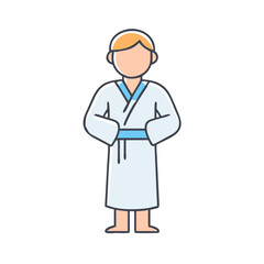 Fototapeta premium person in a bathrobe vector icon, person in a bathrobe vector illustration - simple illustration of person in a bathrobe, perfect for logos person in a bathrobe 