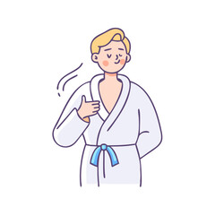 person in a bathrobe vector icon, person in a bathrobe vector illustration - simple illustration of person in a bathrobe, perfect for logos person in a bathrobe 
