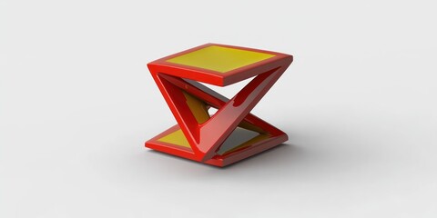 Naklejka premium Modern Geometric Sculpture on White Background for Design Inspiration and Creativity