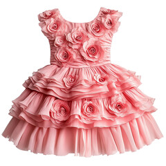 Pink girl dress gown. Ai generated