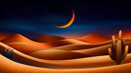 moon in the desert