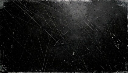 Black grunge scratched background, old film effect, dust textur