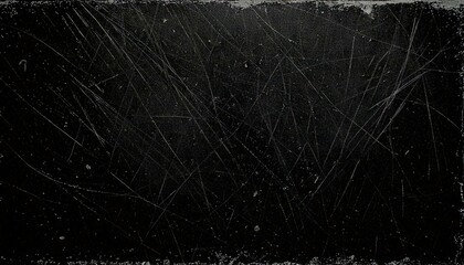 Black grunge scratched background, old film effect, dust textur