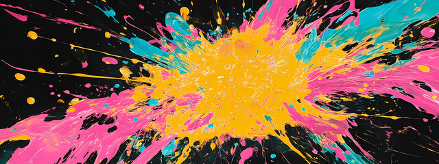 Dynamic interplay of bright paint splashes