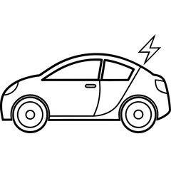 Elegant Vector Illustration of an Electric Vehicle