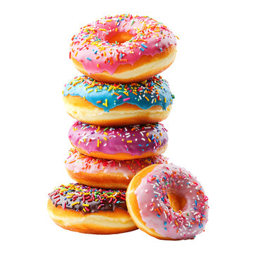 Stacked Colorful Donuts with Sprinkles A Sweet Delight for Any Occasion