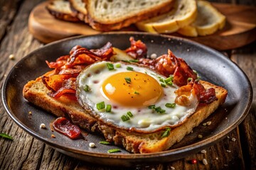 Indulgent Fried Egg Breakfast: High-Calorie Morning Meal