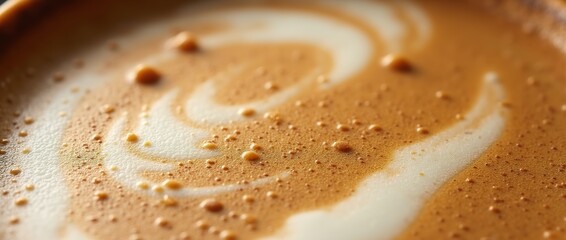 Cappuccino and milk foam close up view.