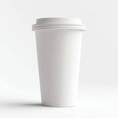 [Simple white disposable coffee mug photography] Minimalist White Coffee Cup on Grey Background