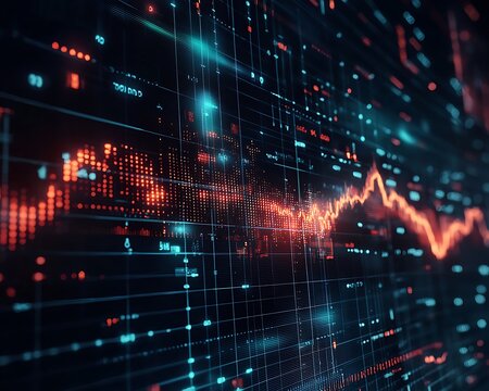 Abstract futuristic graph showing financial surge.
