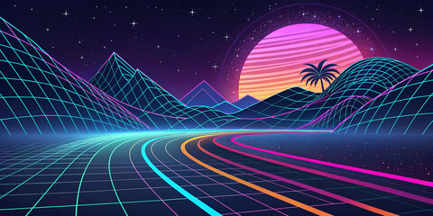 Display of Retro Future Lines Intertwining and Creating Dynamic Visuals