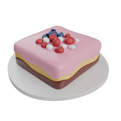 3D Cartoon Dessert Cake Plate With Strawberry Flavour