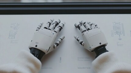 User engages in daily tasks with an adaptive AI prosthetic limb, showcasing seamless integration of technology and lifestyle in a modern indoor environment