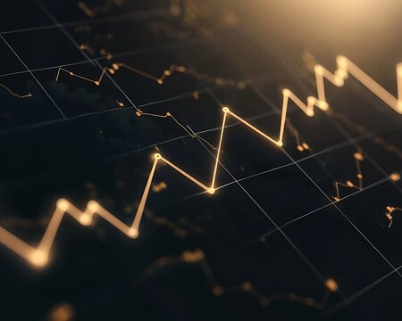 Abstract line chart showing market trend upward.