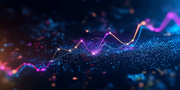 Abstract line graph showing investment performance over time.