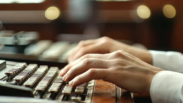Court Stenographer Typing in Fast Paced Legal Environment