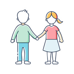 siblings holding hands vector icon, siblings holding hands vector illustration - simple illustration of siblings holding hands, perfect for logos siblings holding hands 