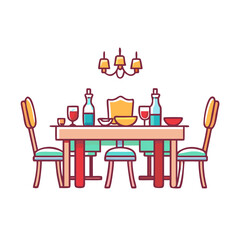 family dinner table vector icon, family dinner table vector illustration - simple illustration of family dinner table, perfect for logos family dinner table 