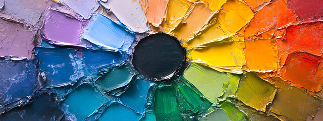 Fototapeta premium Detailed artistic wheel of blended colors