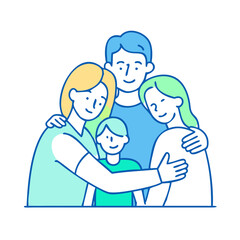 family hug vector icon, family hug vector illustration - simple illustration of family hug, perfect for logos family hug 