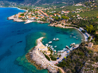 Coast at Kardamyli, Messenia on the Mani Peninsula, Greece