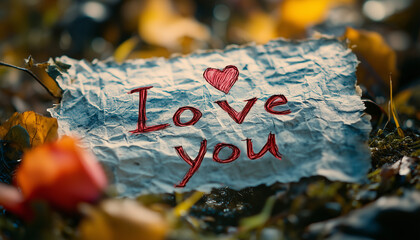 Papel con la palabra Te quiero escrita a mano