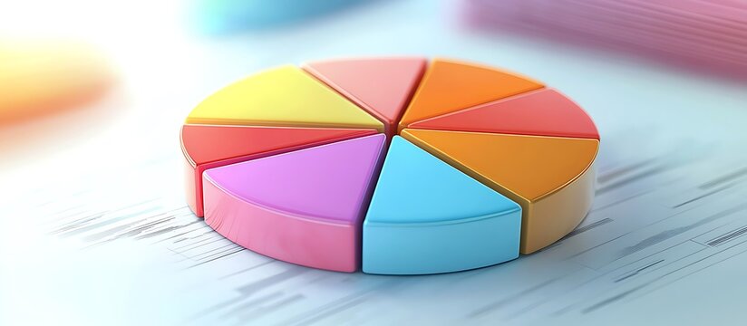 Abstract pie chart with vibrant financial splits.