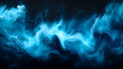 Fototapeta premium Abstract Blue Nebula: Glowing Energy and Cosmic Waves