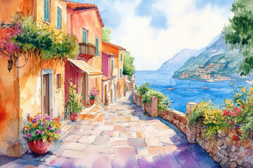 mediterranean impressions in watercolors