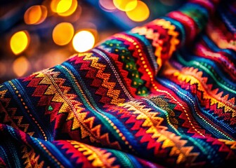 Low Light Ethnic Textile: Zigzag & Stripe Pattern Photography