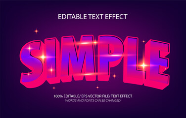 Simple editable text effect, 3D editable text template.	