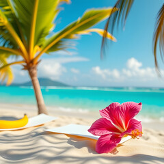beach with palm trees