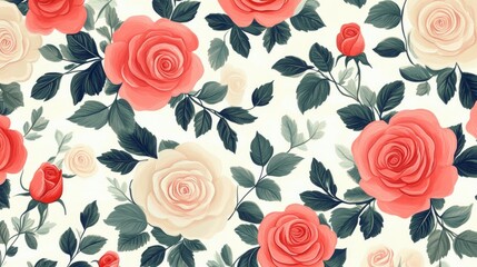 Naklejka premium seamless background with roses