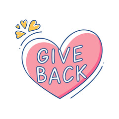 heart with give back text vector icon,heart with give back text vector illustration - simple illustration of heart with give back text ,perfect for logos heart with give back text 