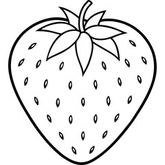 Minimalist Strawberry Line Art Vector Design