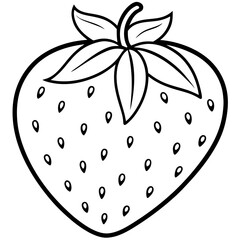 Minimalist Strawberry Line Art Vector Design