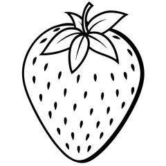 Minimalist Strawberry Line Art Vector Design