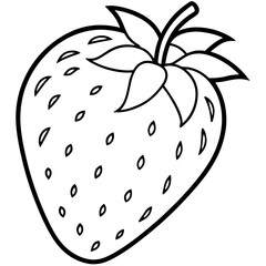 Minimalist Strawberry Line Art Vector Design