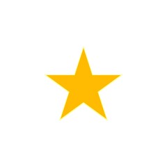 star icon on white. Yellow star on white background. 