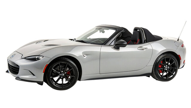 Convertible Mazda MX5 car isolated on white. 