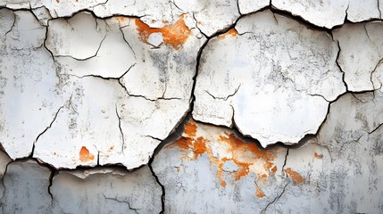 Fototapeta premium Cracked and weathered paint surface reveals aged texture