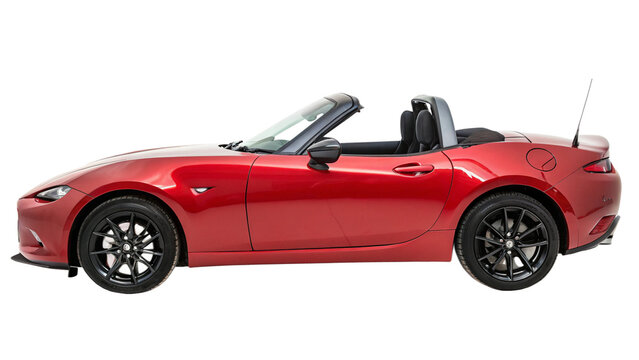 Convertible Mazda MX5 car isolated on white. 