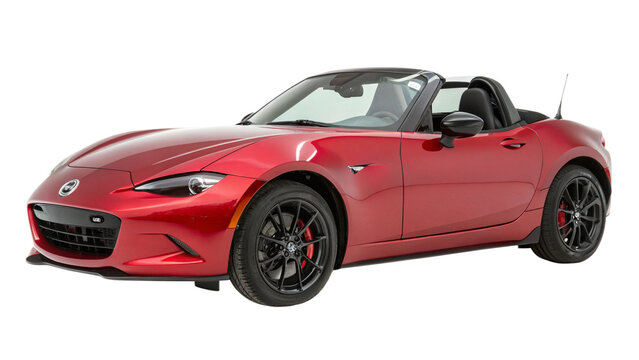 Convertible Mazda MX5 car isolated on white. 