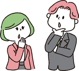 Obraz premium 話を聞いている若い夫婦