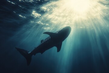 Obraz premium Majestic DSLR photo of whale shark in ocean waters
