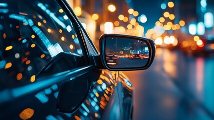 Autonomous vehicle AI systems optimizing real-time decision-making for road safety Stock Photo with side copy space