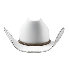 White cowboy hat, front view, transparent background PNG file with white space around the sides for easy cutout png
